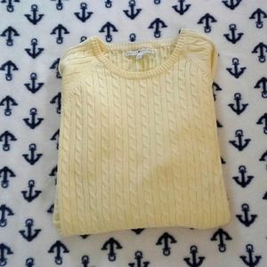 Tommy Hilfiger yellow cotton cable knit sweater